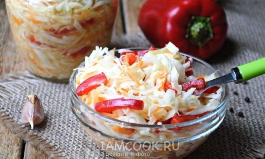 Рецепт маринованной капусты с перцем
