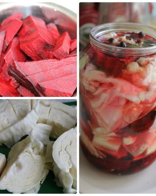 Маринованная капуста со свеклой пелюстка