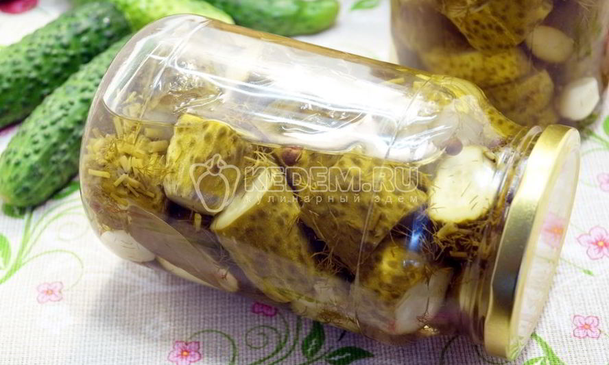 Рецепт маринованных огурцов с укропом закусон