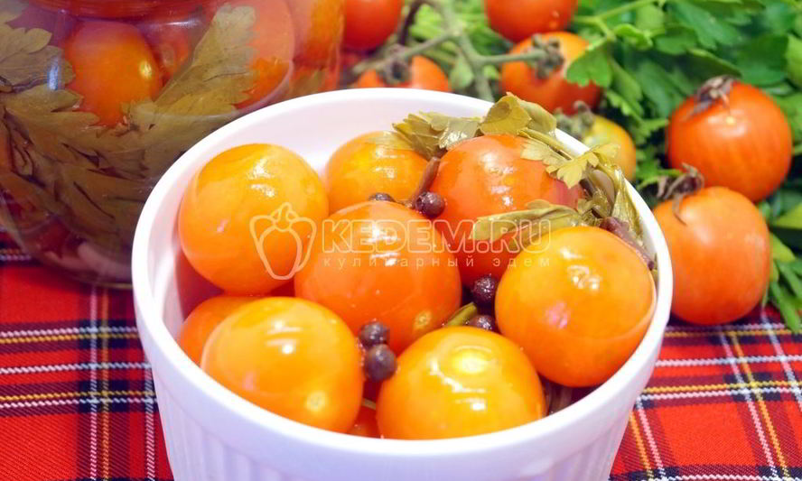 Рецепт маринованных помидоров черри с петрушкой