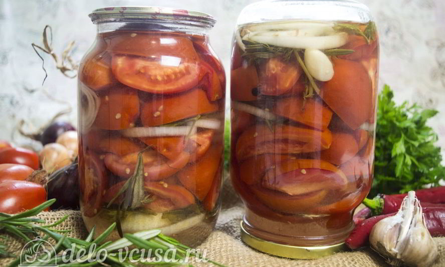 Рецепт маринованных помидоров дольками