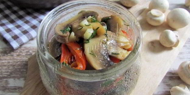 маринованные шампиньоны со сладким перцем