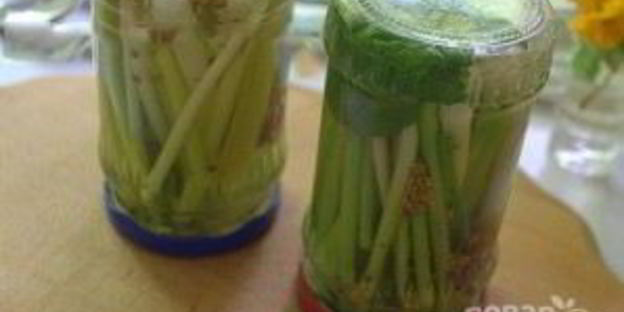 молодой чеснок маринованный