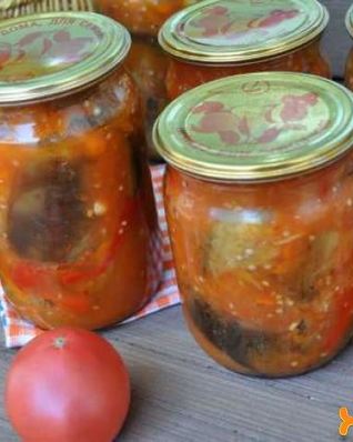 Перец с баклажанами на зиму