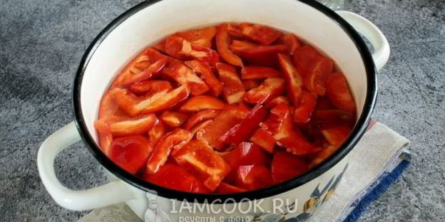 сладкий перец в помидорах без масла на зиму