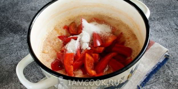 сладкий перец в помидорах без масла на зиму