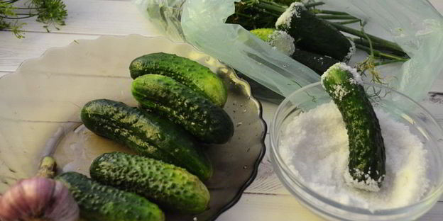 малосольные огурцы в пакете