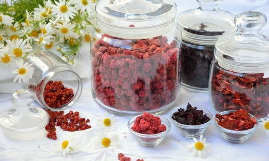 Рецепт сушеных клубника, земляника, вишня и малина