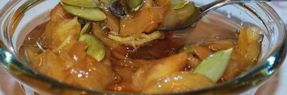 Грушевое варенье с тыквенными семечками и имбирем