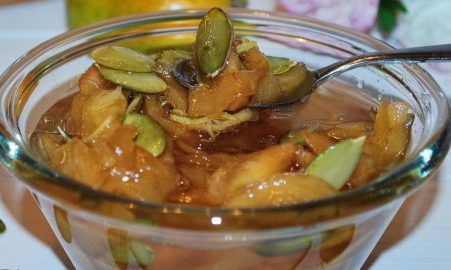 Рецепт грушевого варенья с тыквенными семечками и имбирем