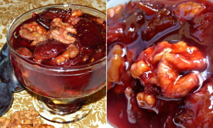 Рецепт сливового варенья с орехами