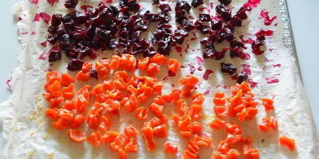 цукаты из свеклы, моркови и имбирем