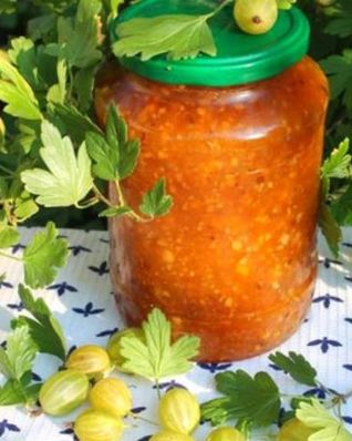 Варенье из крыжовника с орехами