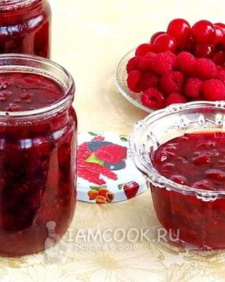 Варенье из вишни с малиной