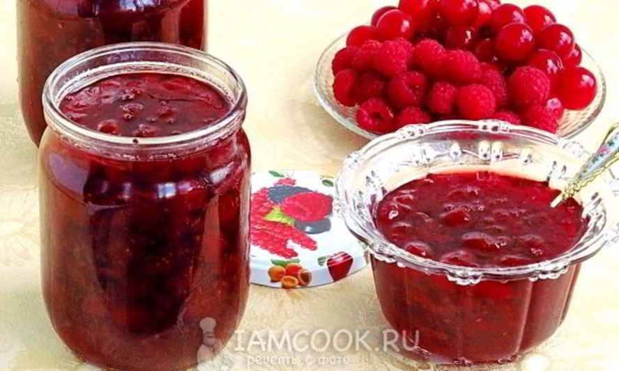 Рецепт варенья из вишни с малиной