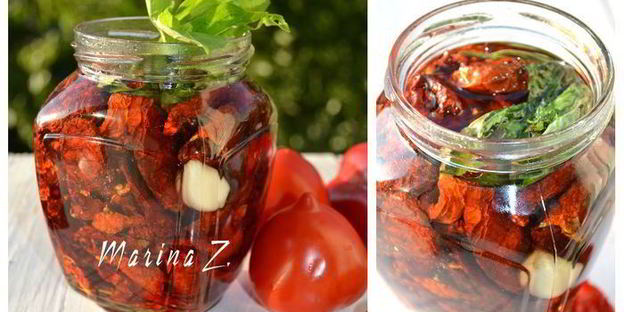 вяленые помидоры с лимонным базиликом