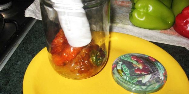 жареный болгарский перец, закрытый на зиму