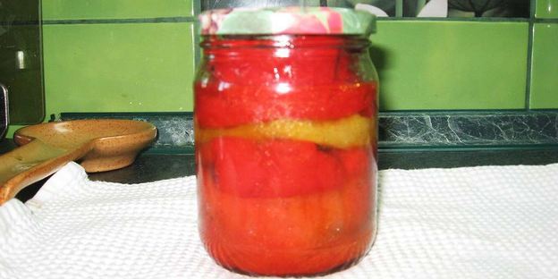 жареный болгарский перец, закрытый на зиму