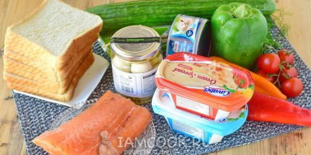 бутербродный торт праздничный