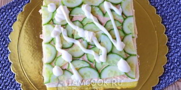 бутербродный торт праздничный