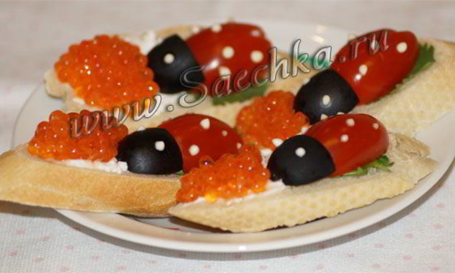Рецепт бутербродов с икрой