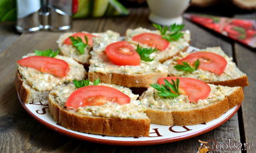 Рецепт бутербродов с пастой из икры трески