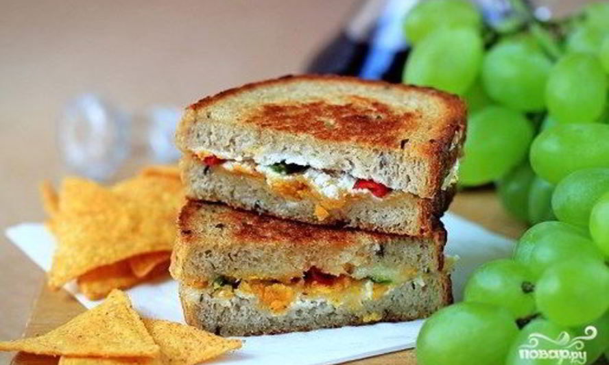 Рецепт бутербродов с сыром на сковороде