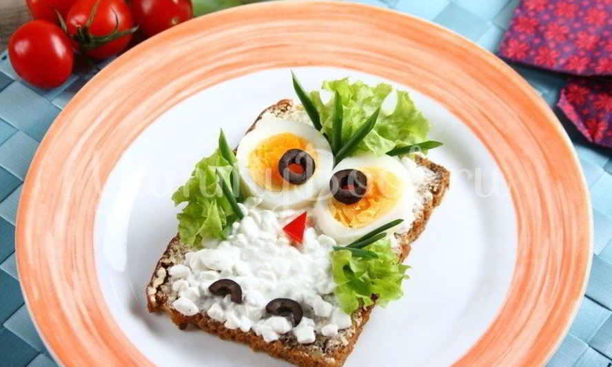 Рецепт детского бутерброда сова