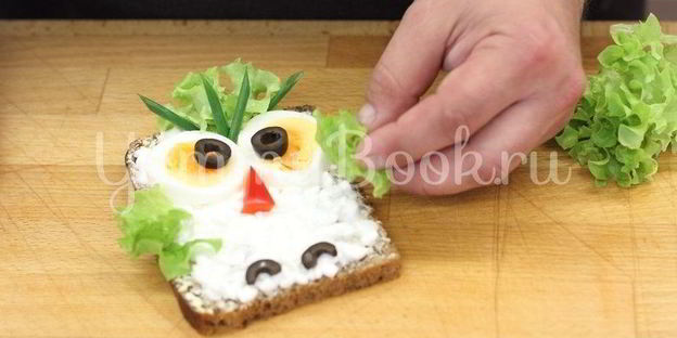 детский бутерброд сова