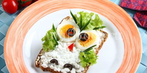 детский бутерброд сова