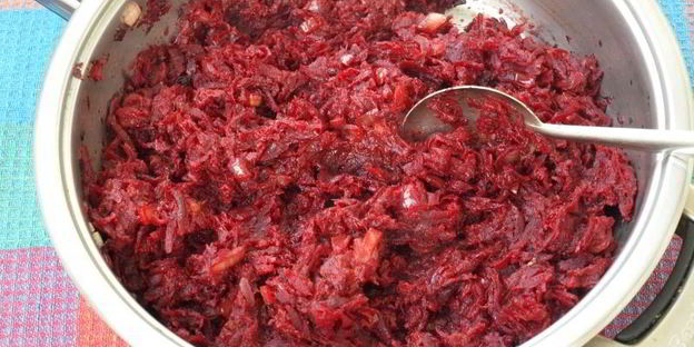 свекольная икра из вареной свеклы