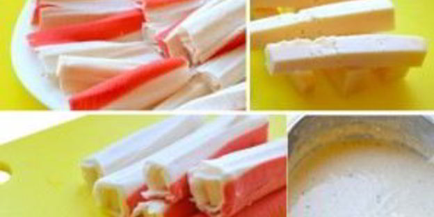 крабовые палочки в кляре с сыром