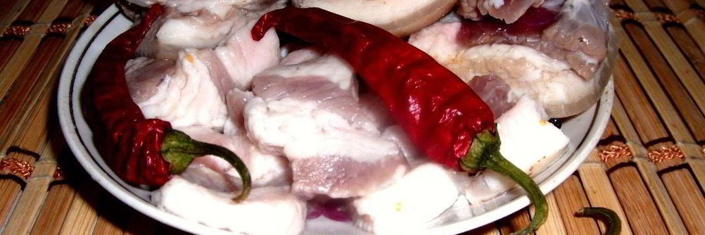 Маринованное сало с чесноком