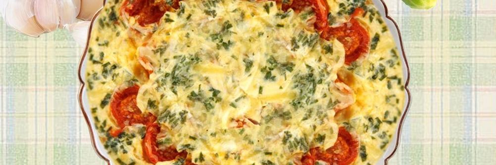 Омлет на пару с помидорами