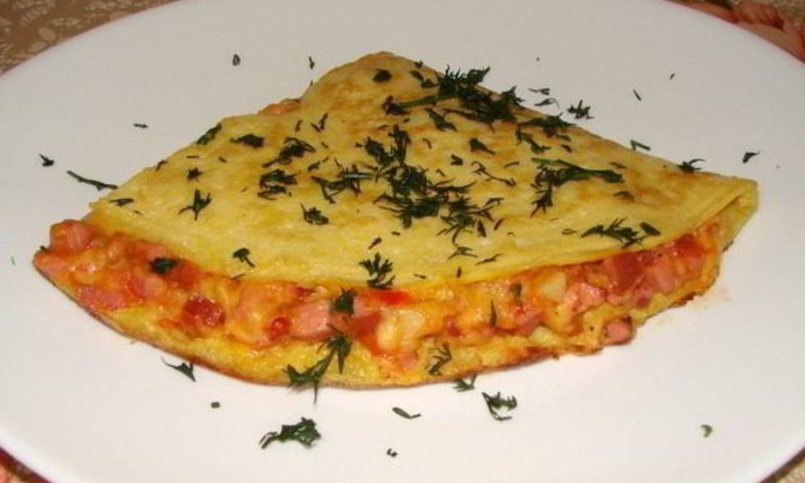 Рецепт омлета по-французски с начинкой к завтраку