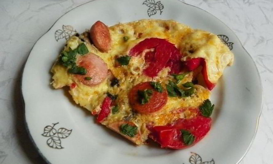 Рецепт омлета с грибами и помидорами