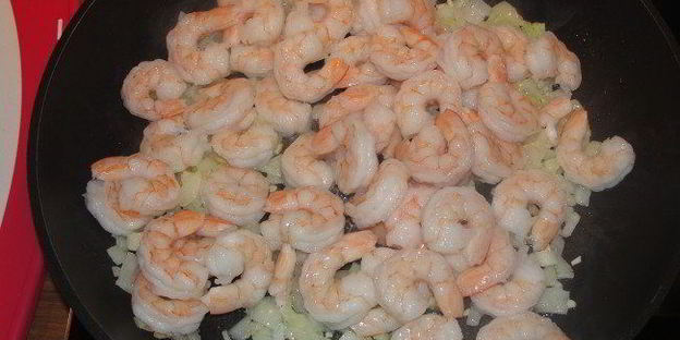 омлет с креветками