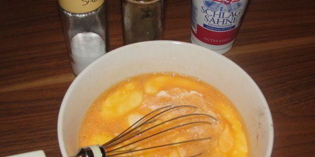 омлет с креветками