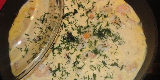 омлет с креветками