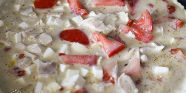 омлет с курицей