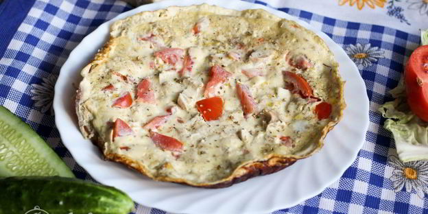 омлет с курицей