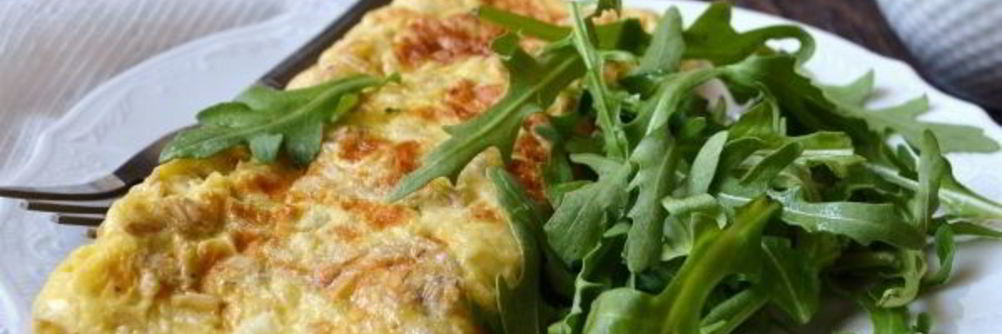 Омлет с рукколой и овсяными хлопьями