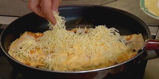 омлет с ветчиной и шампиньонами