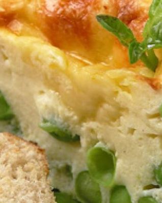 Омлет с зеленым горошком