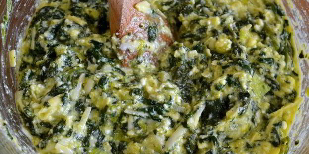 запеченная фриттата со шпинатом