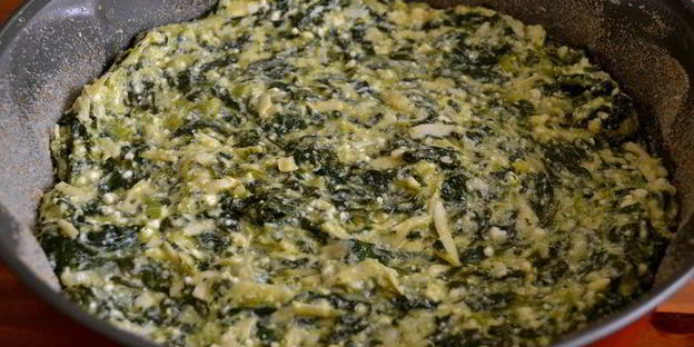 запеченная фриттата со шпинатом