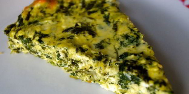 запеченная фриттата со шпинатом
