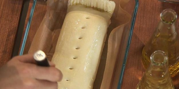 деревенский паштет с маринованным виноградом и персиками