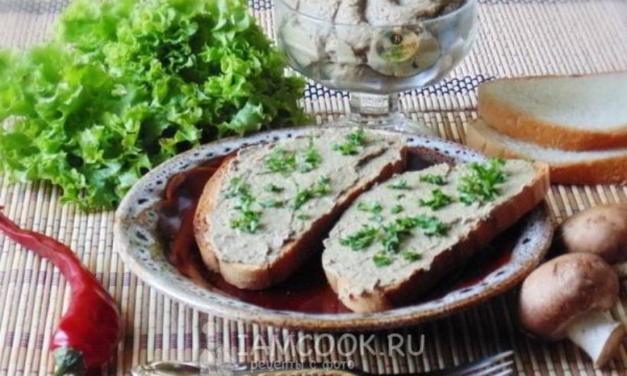 Рецепт паштета из куриной печени с грибами