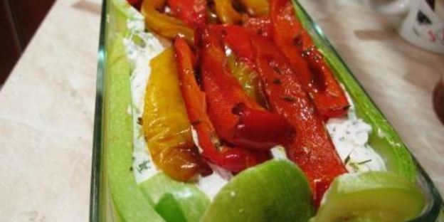 творожный паштет с жареными перцами